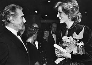 Photo of Princess Diana meeting Sir Geraint Evans