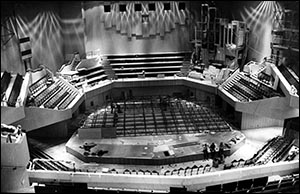 Photo of St David's Hall auditorium under construction