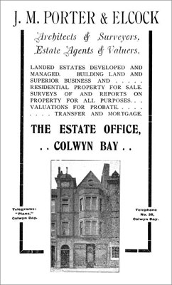 Old Advert for former Colwyn bay estate office