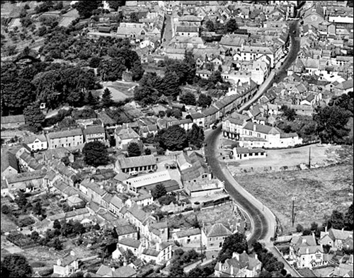 Aerial view showing Monmouth Road Garage