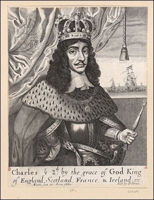 Portrait of King Charles II wearing a wig Portrait of King Charles II wearing a wig