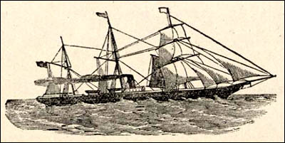 Drawing of Aberystwyth steamship Express from 1866