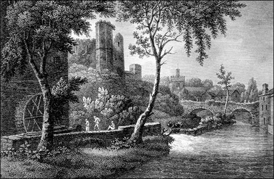 Engraving of river and mill c.1800
