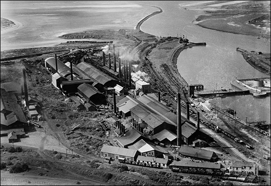 Aerial photo of Briton Ferry dock in 1936 Aerial photo of Briton Ferry dock in 1936