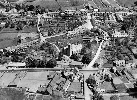 Aerial photo of Caerleon and St Cadoc's Church in 1930 Aerial photo of Caerleon and St Cadoc's Church in 1930