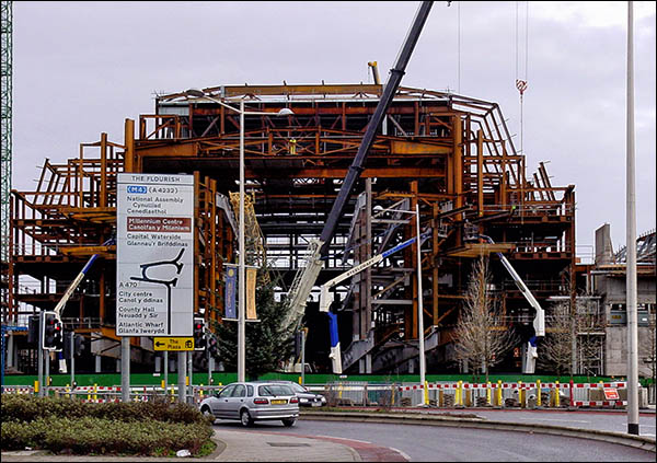 Photo of Wales Millennium Centre under construction