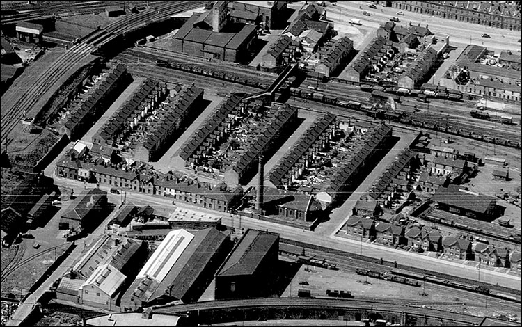 Aerial photo of Little Ireland, Cardiff, in 1956