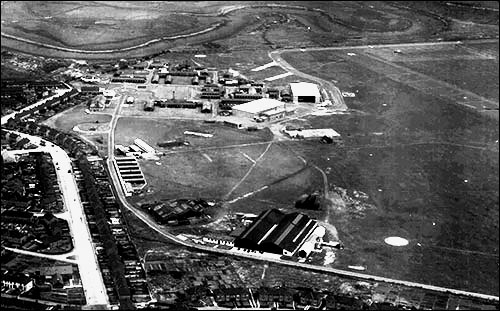 Aerial photo of Pengam airfield in 1950