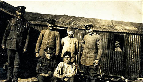 Photo of Daniel Davies and others at German PoW camp