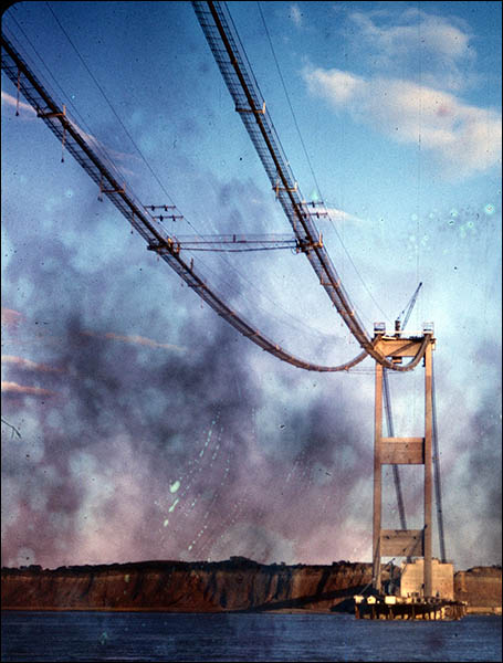 Photo of Severn Bridge under construction