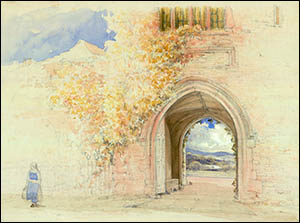 Watercolour of Porthmawr Gate House, Crickhowell