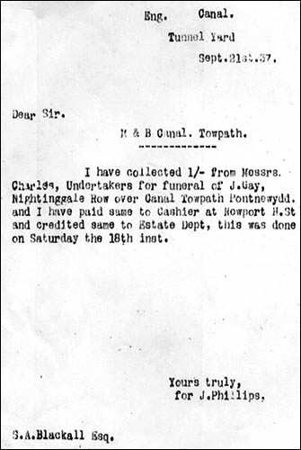 Photo of Nightingale Row undertaker receipt from 1937
