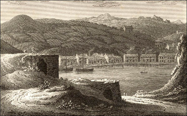 Drawing of Fishguard Lower Town in 1810