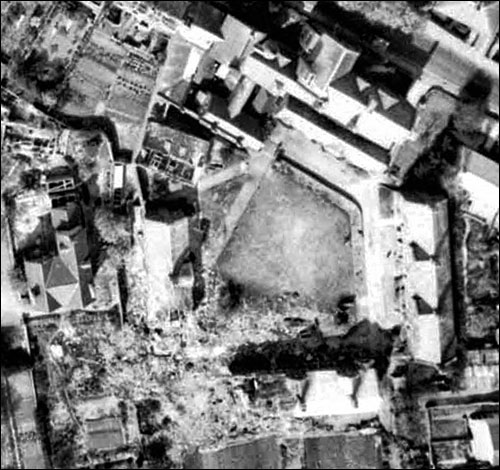 Photo of bomb-damaged theology college