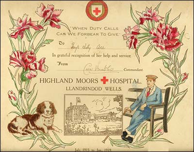 Highland Moors Hospital certificate