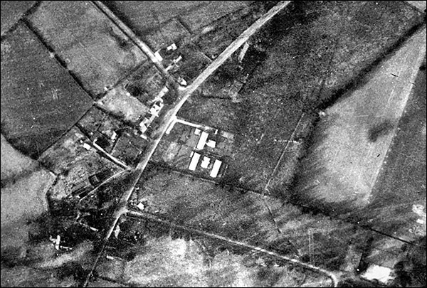 Aerial view of Llanfihangel Crucorney PoW camp in 1946