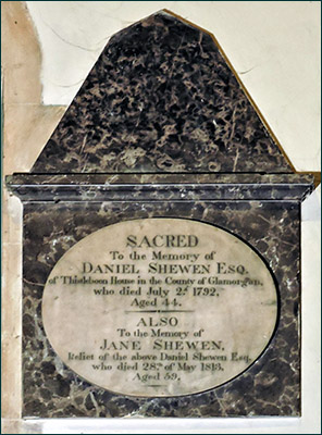 Photo of Mumbles Marble memorial in church