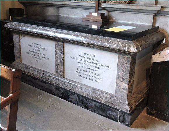 Photo of Mumbles Marble on Talbot family memorial