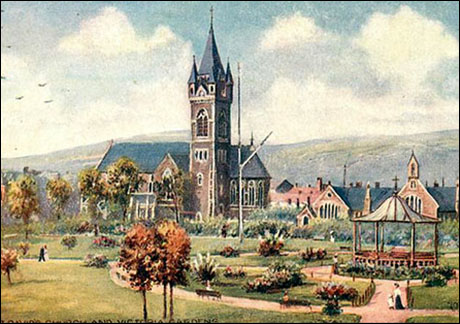 Old painting of St David's Church, Neath