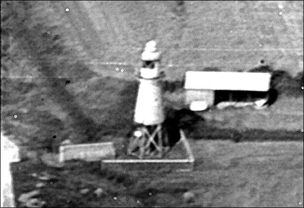 Aerial photo of East Usk lighthouse in 1948