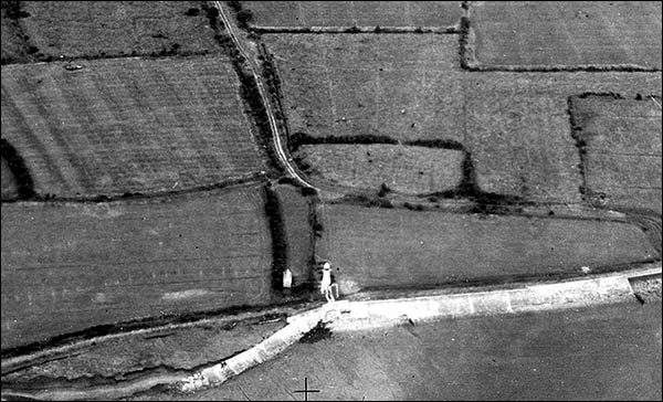 Aerial photo of East Usk lighthouse in 1951