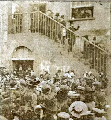 Old photo of staircase at Pembroke Town Hall