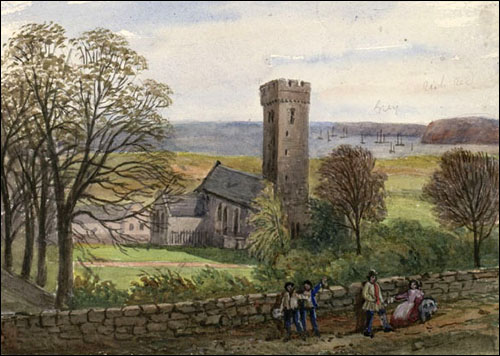 Painting of Penally church c.1865