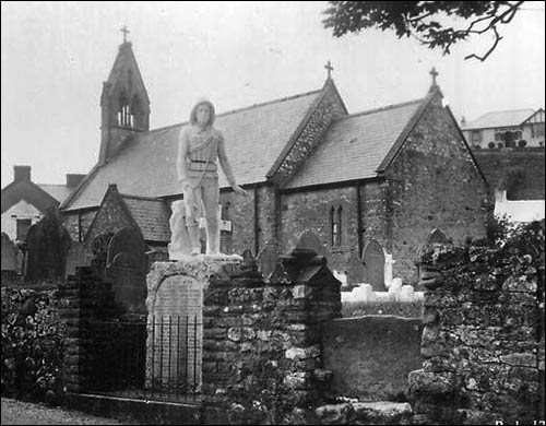 Old photo of Port Eynon lifeboat memorial
