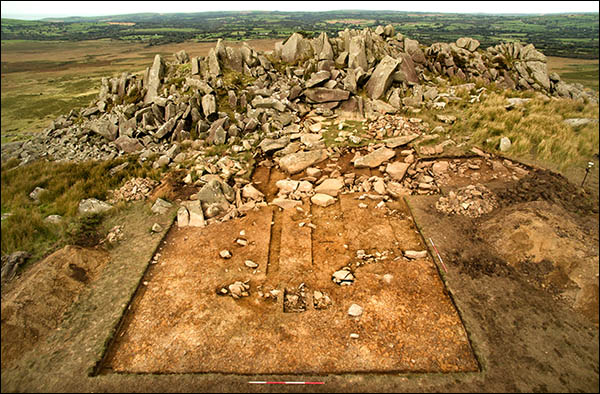 Photo of Carn Goedog bluestone quarry during a dig