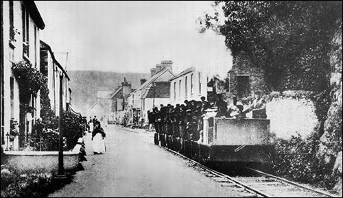 Old postcard of train in Railway Street