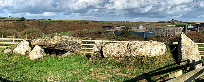 Photo of prehistoric capstones at St Elvis