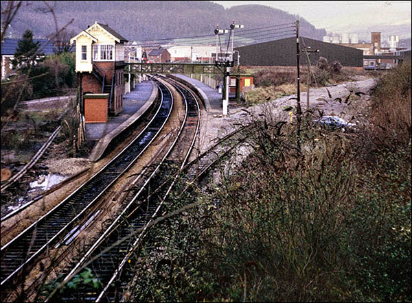 Photo of Walnut Tree Junction and signal box in 1987