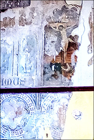 Photo of part of Catholic fresco at Brychan Yard