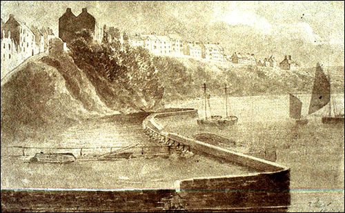 Drawing of Tenby harbour sluice in 1817