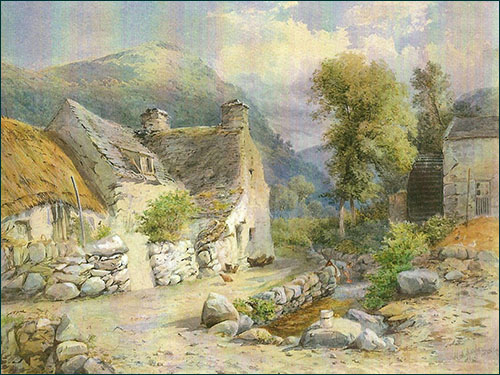 Victorian painting of Abergwyngregyn mill