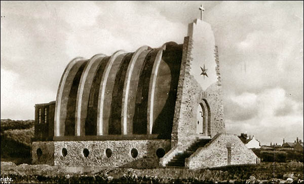 Photo of newly built concrete church, Amlwch