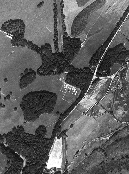 Aerial photo of Faenol tunnel and PoW camp 1945