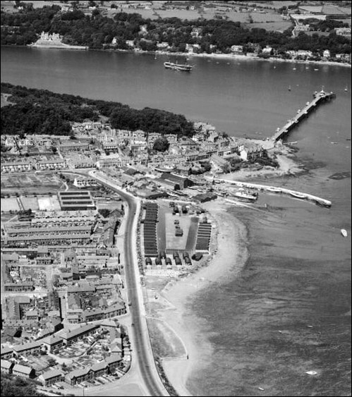 Aerial photo of Hirael military camp in 1946