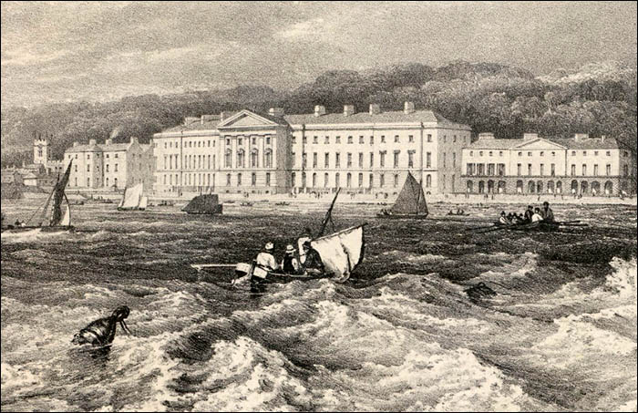 Engraving showing Victoria Terrace when newly built 