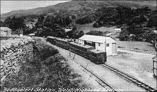 Old postcard photo of Beddgelert station