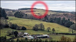 Photo of site of Bwlchgwyn air crah 1943