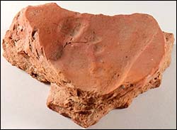 Photo of Roman tile with footprint