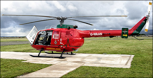 Photo of original Caernarfon-based air ambulance