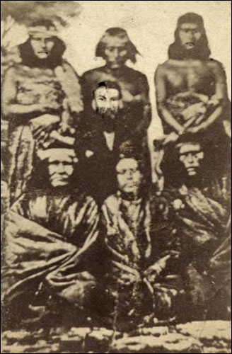 Photo of Lewis Jones with Patagonian chiefs