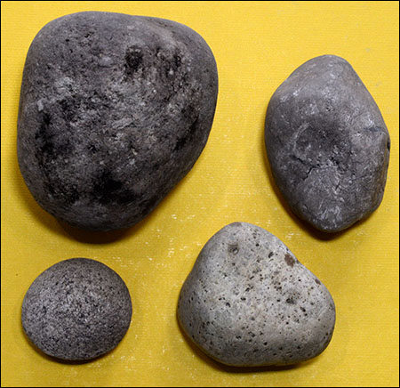 Photo of sling stones found at Caer Seion