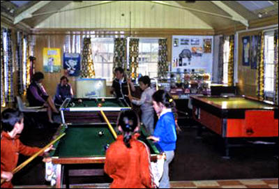 Photo of children playing pool at Dr Garrett's Memorial Home
