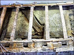 Photo of timber frame at Eagles Buildings, Conwy
