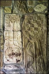 Photo of tomb slabs in Gyffin church porch