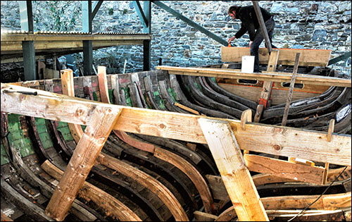 Photo of Helen boat being restored at Conwy