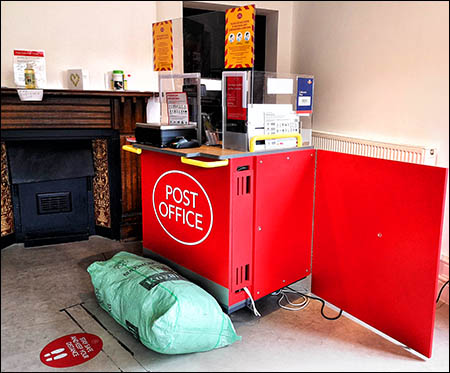 Photo of pop-up post office in Conwy during Covid-19 pandemic